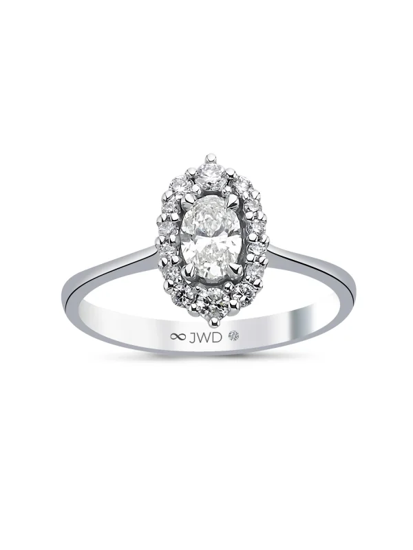 0.54 Ct F SI 2.55 gr 14 K JWD Pırlanta Oval Yüzük