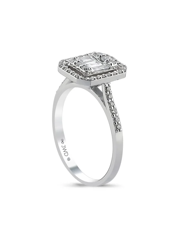 0.55 Ct F SI 3.18 gr 14 K JWD Pırlanta Baget Yüzük