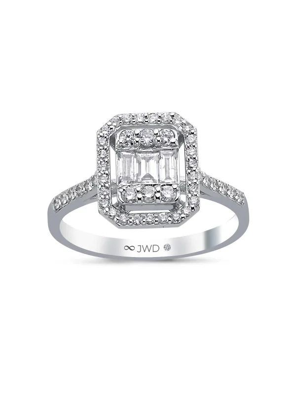 0.55 Ct F SI 3.18 gr 14 K JWD Pırlanta Baget Yüzük