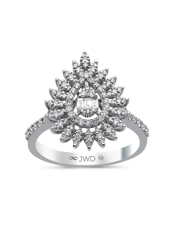 0.58 Ct F SI 3.42 gr 14 K JWD Pırlanta Baget Yüzük