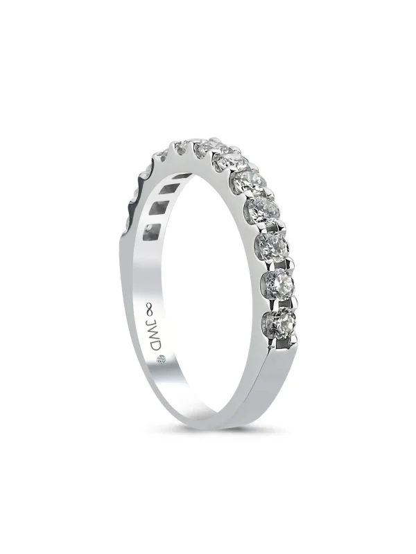 0.59 Ct F SI 2.40 gr 14 K JWD Pırlanta Yarım Tur Yüzük