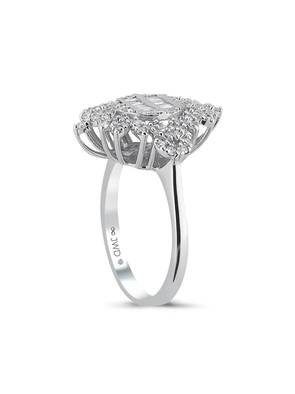 0.59 Ct F SI 3.98 gr 14 K JWD Pırlanta Baget Yüzük