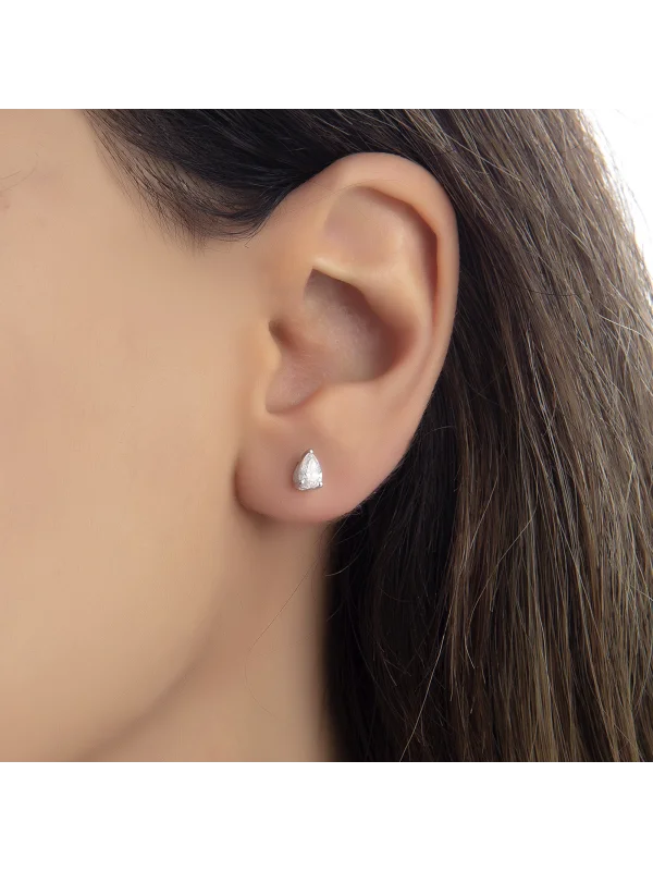 0.62 Ct F SI 1.05 gr 14 K JWD Pırlanta Damla Küpe