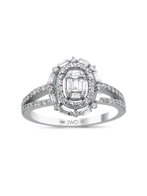 0.63 Ct F SI 3.25 gr 14 K JWD Pırlanta Baget Yüzük