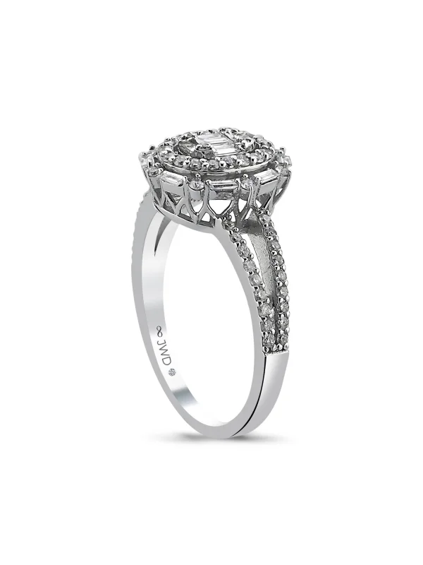 0.63 Ct F SI 3.25 gr 14 K JWD Pırlanta Baget Yüzük