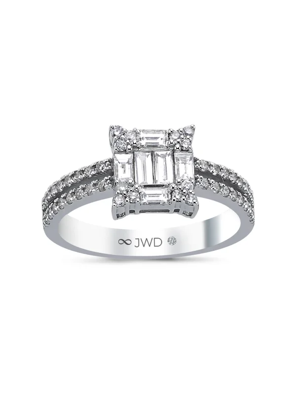 0.63 Ct F SI 3.41 gr 14 K JWD Pırlanta Baget Yüzük