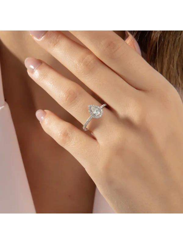 0.64 Ct F SI 2.18 gr 14 K JWD Pırlanta Damla Yüzük