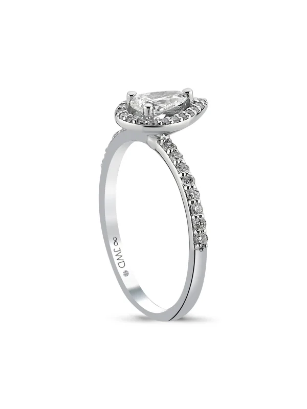 0.64 Ct F SI 2.18 gr 14 K JWD Pırlanta Damla Yüzük