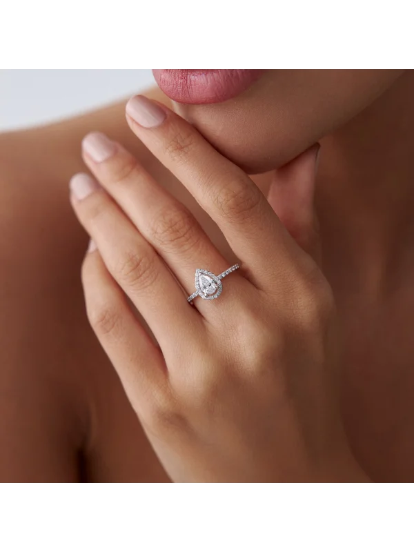 0.64 Ct F SI 2.18 gr 14 K JWD Pırlanta Damla Yüzük