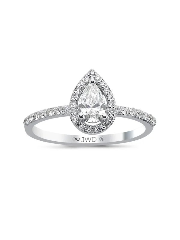 0.64 Ct F SI 2.18 gr 14 K JWD Pırlanta Damla Yüzük