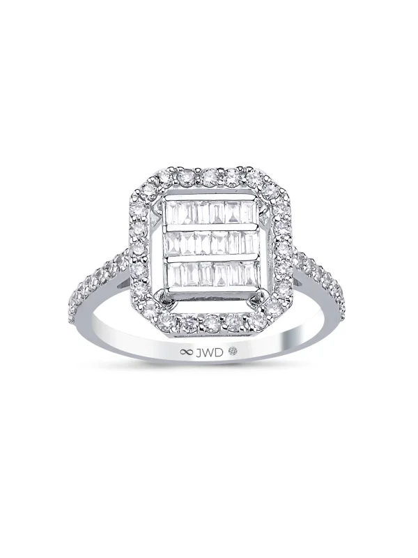 0.65 Ct F SI Pırlanta Baget Yüzük