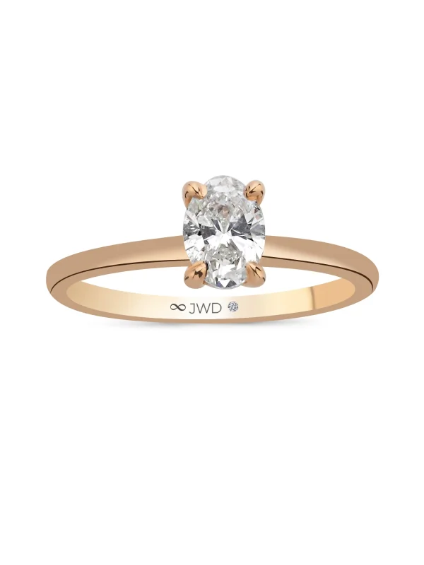 0.68 Ct F SI 2.28 gr 14 K JWD Pırlanta Oval Yüzük