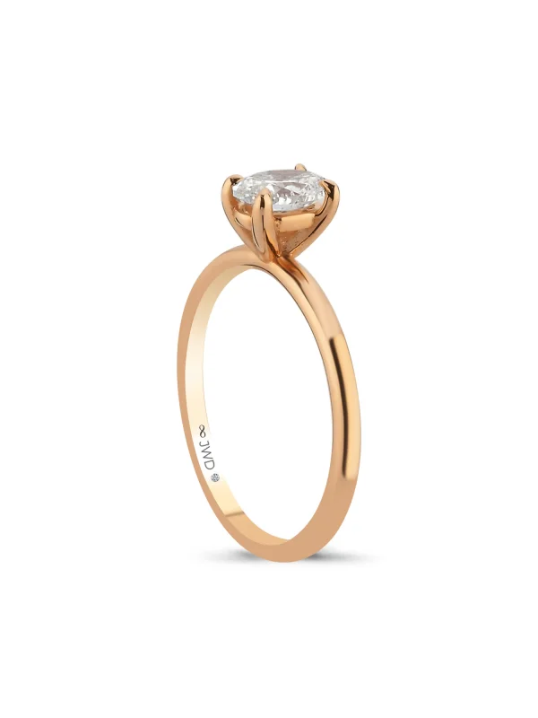 0.68 Ct F SI 2.28 gr 14 K JWD Pırlanta Oval Yüzük