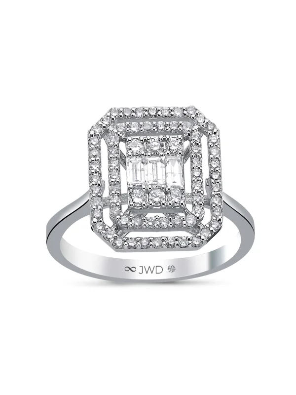 0.68 Ct F SI 3.19 gr 14 K JWD Pırlanta Baget Yüzük