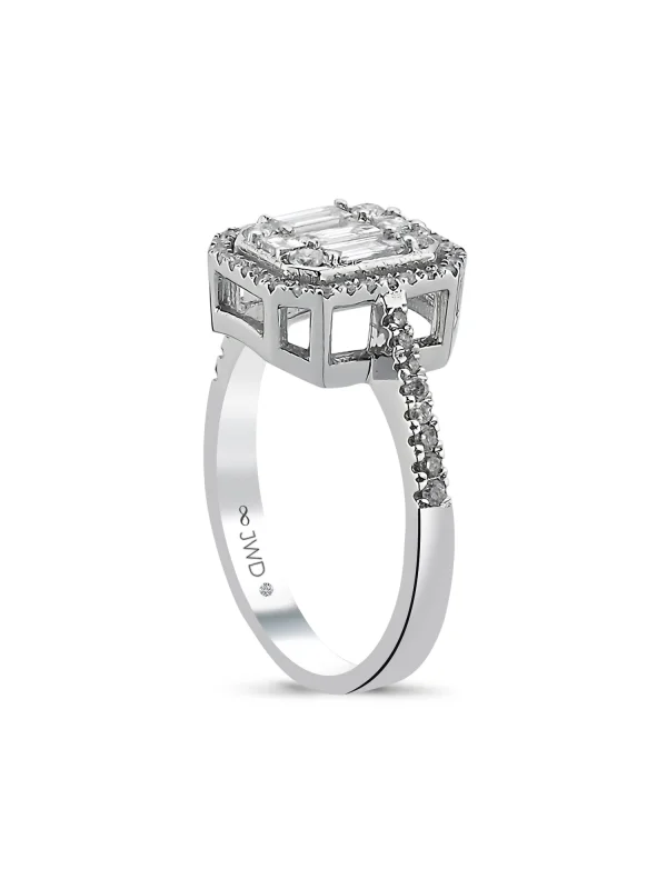 0.68 Ct F SI 3.37 gr 14 K JWD Pırlanta Baget Yüzük