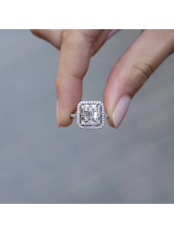 0,70 CT F-G / VS-SI Pırlanta Baget Yüzük