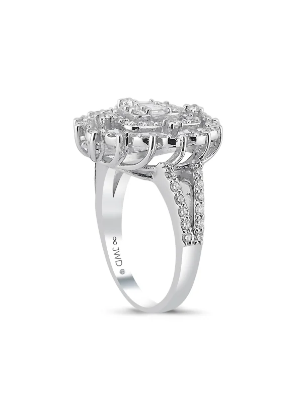 0.78 Ct F SI 5.31 gr 14 K JWD Pırlanta Baget Yüzük