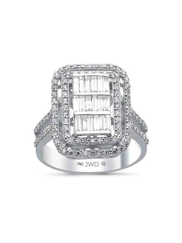 0.80 Ct F SI 4.64 gr 14 K JWD Pırlanta Baget Yüzük