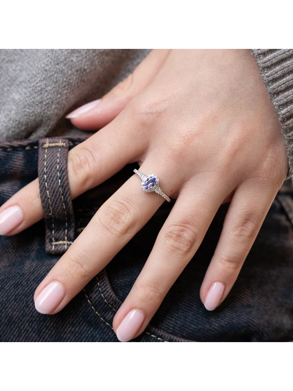 0,81CT JWD PIRLANTA TANZANİT YÜZÜK