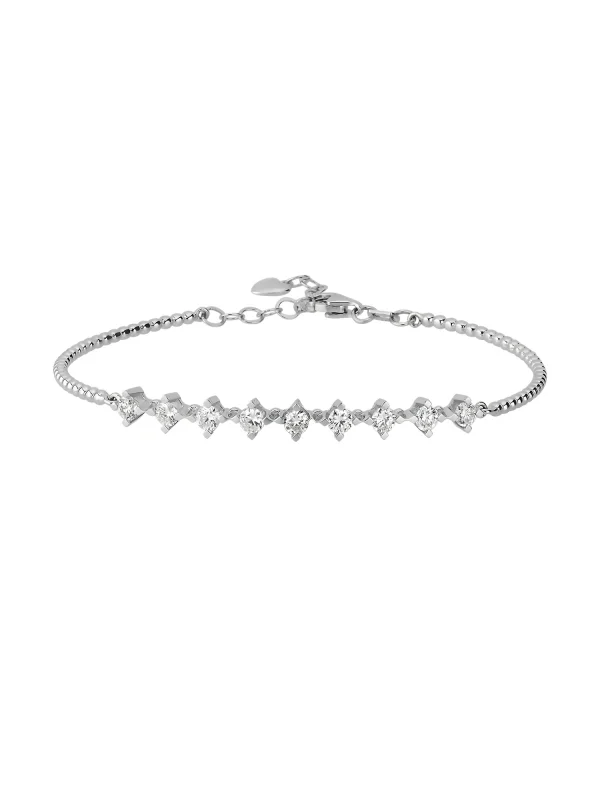 0.83 Ct F SI 4.55 gr 14 K JWD Pırlanta Su Yolu Bileklik