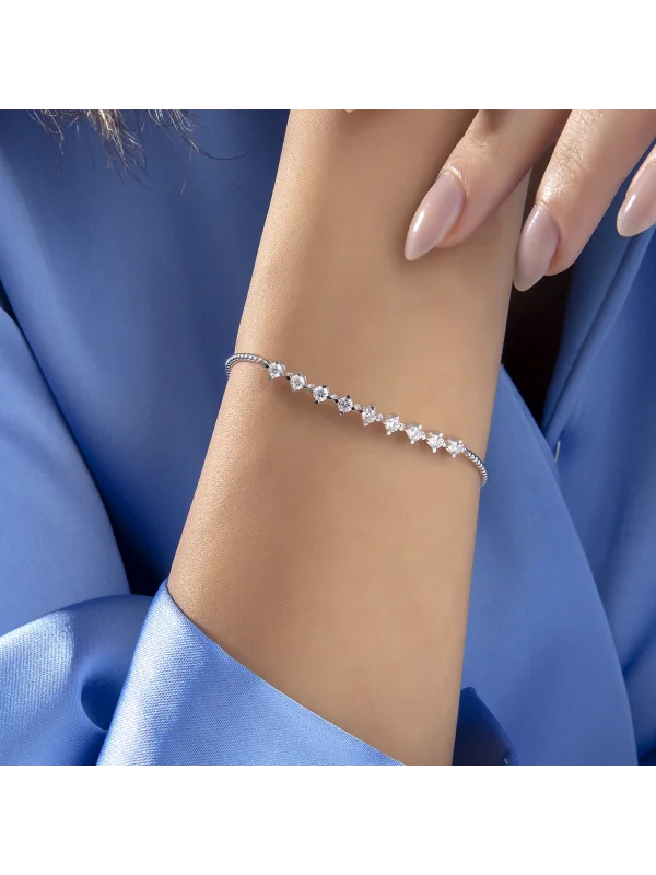 0.83 Ct F SI 4.55 gr 14 K JWD Pırlanta Su Yolu Bileklik