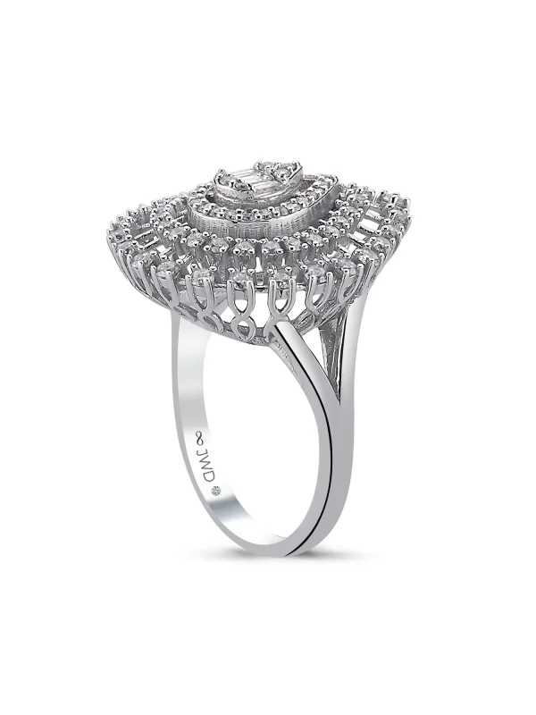 0,86 Ct F SI Pırlanta Baget Yüzük