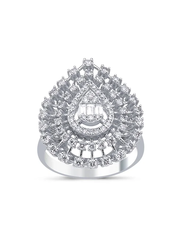 0,86 Ct F SI Pırlanta Baget Yüzük