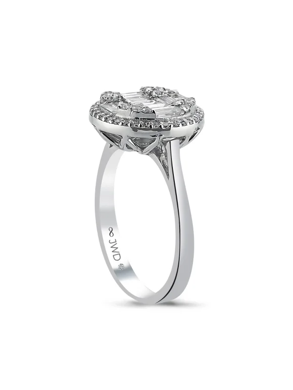 0.93 Ct F SI 3.61 gr 14 K JWD Pırlanta Baget Yüzük