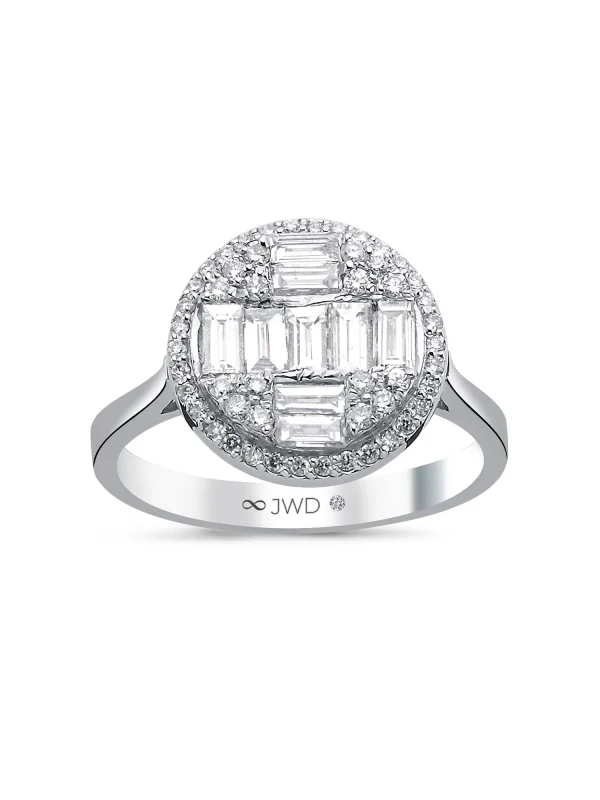 0.93 Ct F SI 3.61 gr 14 K JWD Pırlanta Baget Yüzük