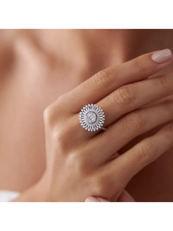 0.93 Ct F SI 4.20 gr 14 K JWD Pırlanta Baget Yüzük