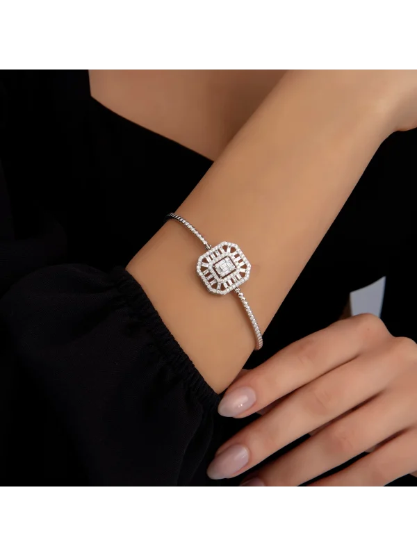 1.06 Ct F Si 8.44 gr 14 K JWD Pırlanta Baget Kelepçe