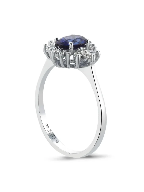 1,08CT JWD PIRLANTA SAFİR YÜZÜK