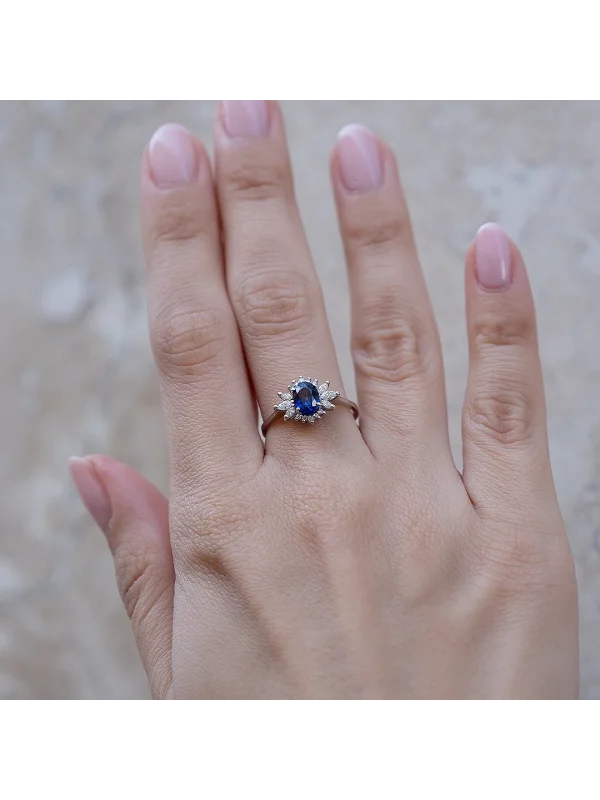 1,08CT JWD PIRLANTA SAFİR YÜZÜK