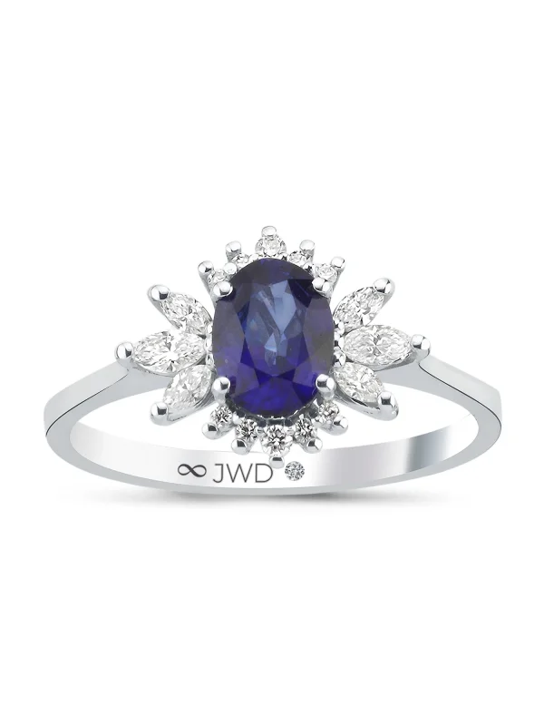 1,08CT JWD PIRLANTA SAFİR YÜZÜK