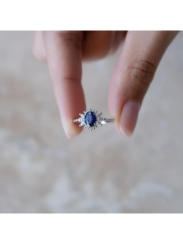 1,08CT JWD PIRLANTA SAFİR YÜZÜK