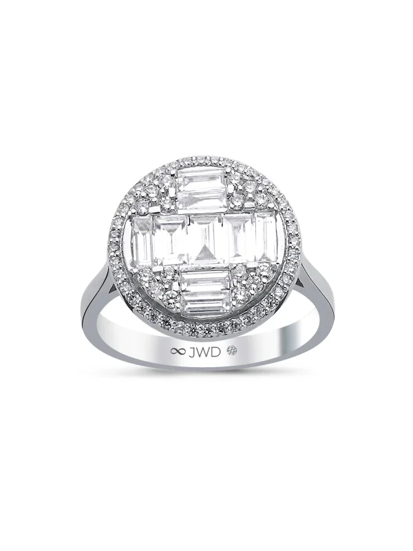 1.09 Ct F SI 4.37 gr 14 K JWD Pırlanta Baget Yüzük