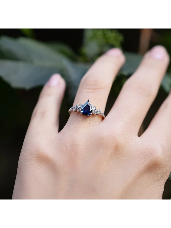 1,15CT JWD PIRLANTA SAFİR YÜZÜK