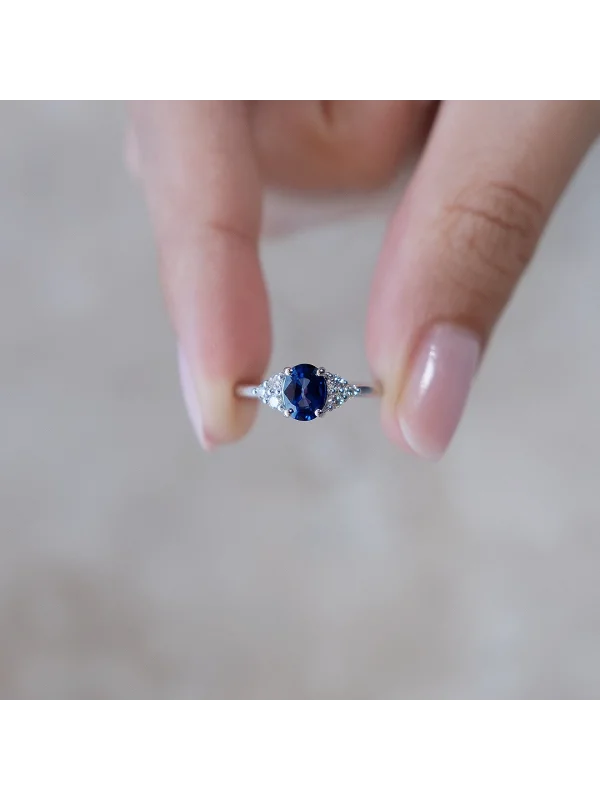 1,22CT JWD PIRLANTA SAFİR YÜZÜK