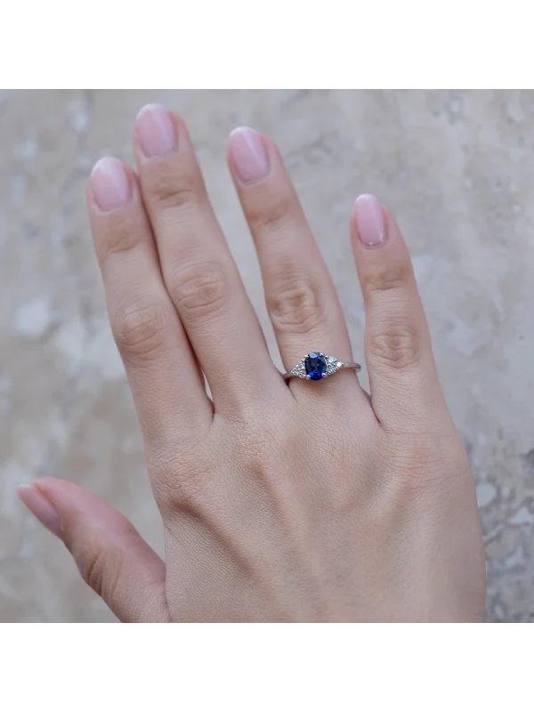 1,22CT JWD PIRLANTA SAFİR YÜZÜK