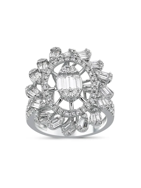 1.46 Ct F SI 6.60 gr 14 K JWD Pırlanta Tasarım Yüzük