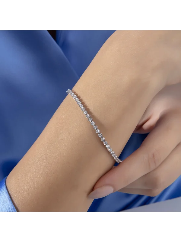 1.50 Ct F SI 9.26 gr 14 K JWD Pırlanta Su Yolu Bileklik