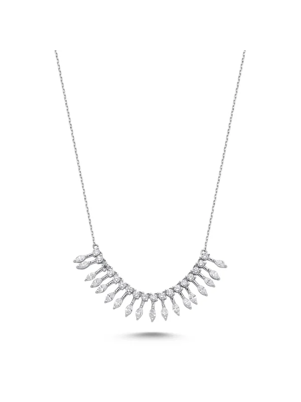 1.86 Ct F Vs-SI 4.67 gr 14 K JWD Pırlanta Markiz Kolye