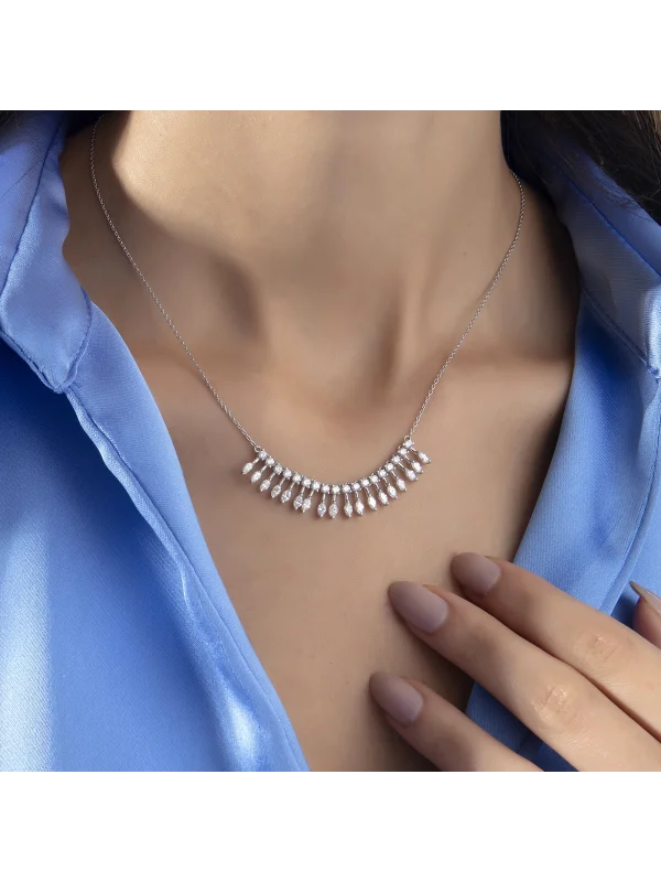 1.86 Ct F Vs-SI 4.67 gr 14 K JWD Pırlanta Markiz Kolye