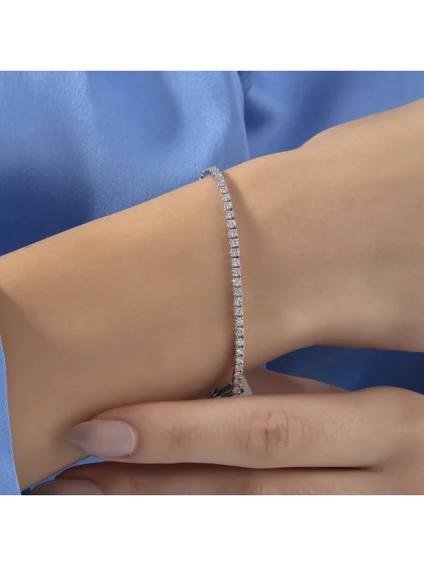 1.98 Ct F SI 4.96 gr 14 K JWD Pırlanta Su Yolu Bileklik