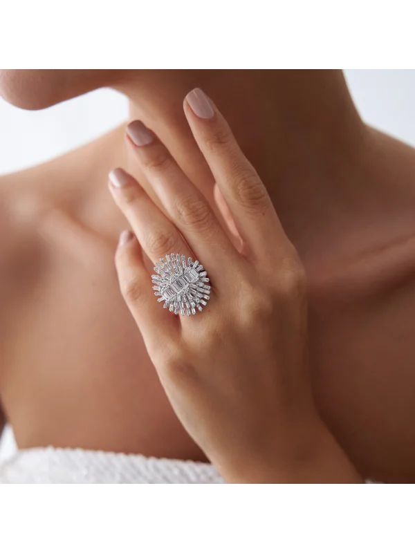 2.51 Ct F SI Pırlanta Baget Yüzük