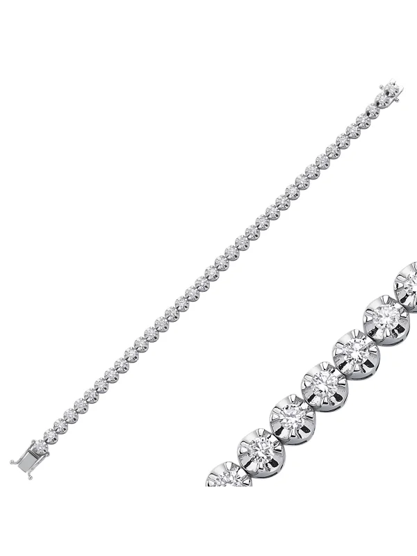 3.32 Ct F SI 12.05 gr 14 K JWD Pırlanta Su Yolu Bileklik