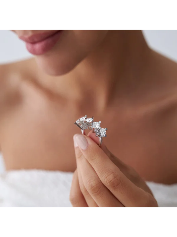 3,52 Ct F SI Pırlanta Beştaş Yüzük