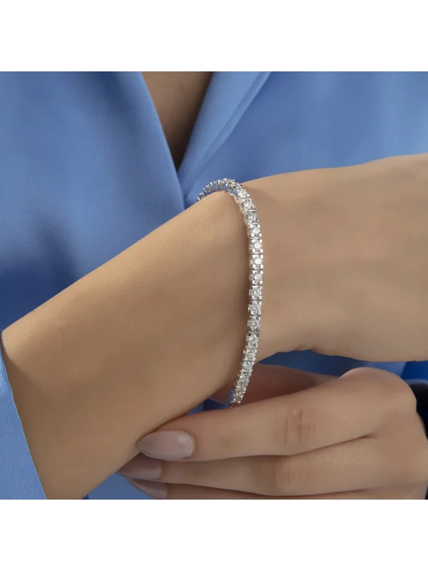 4.61 Ct F SI 13.02 gr 14 K JWD Pırlanta Su Yolu Bileklik