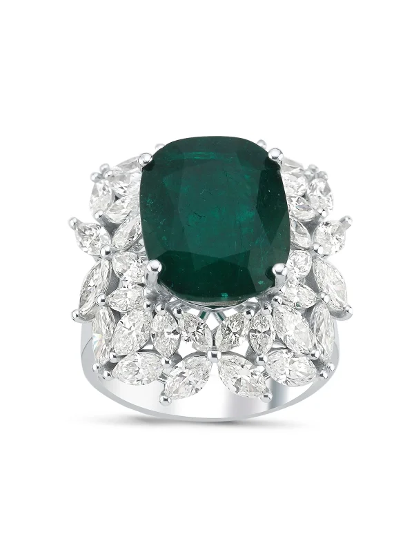 8,93CT JWD PIRLANTA ZÜMRÜT YÜZÜK