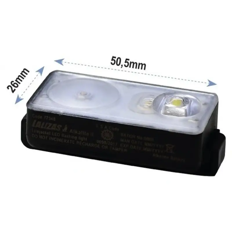 Can yeleği Lambası LED flaşlı Alkalite II ON-OFF su temaslı USCG, SOLAS/MED
